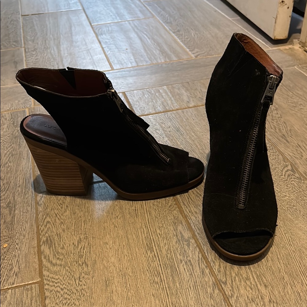 Lucky Brand Peep-Toe Ankle Boots